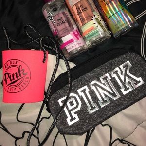 Pink Coozie and Accessory Holder